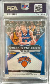 2015 Spectra Kristaps Porzingis #105 PSA 10 Rookie Auto Patch Gold #/10 POP!